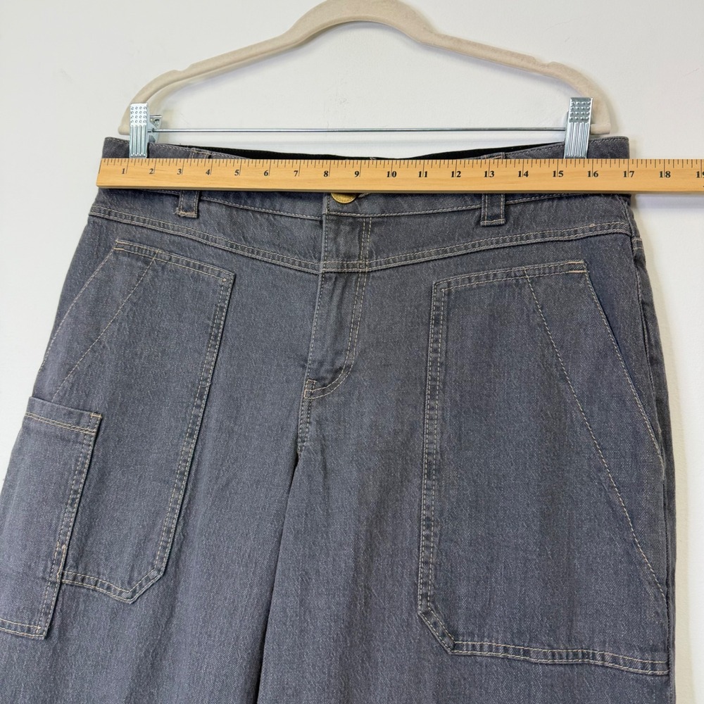 Democracy High Waist Wide Leg Carpenter Jeans Women's 12 Gray Ab Technology - Picture 4 of 10